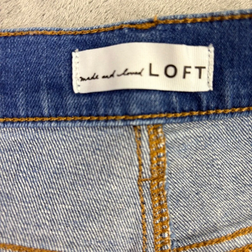 LOFT‎  Womens 14 36x29 The Girlfriend Straight Leg Blue Jeans Stretch Casual